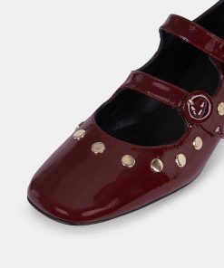 Calzadocalzado MICUIR Mary Jane | Spiga Charol Burdeos Tachas 4Cm